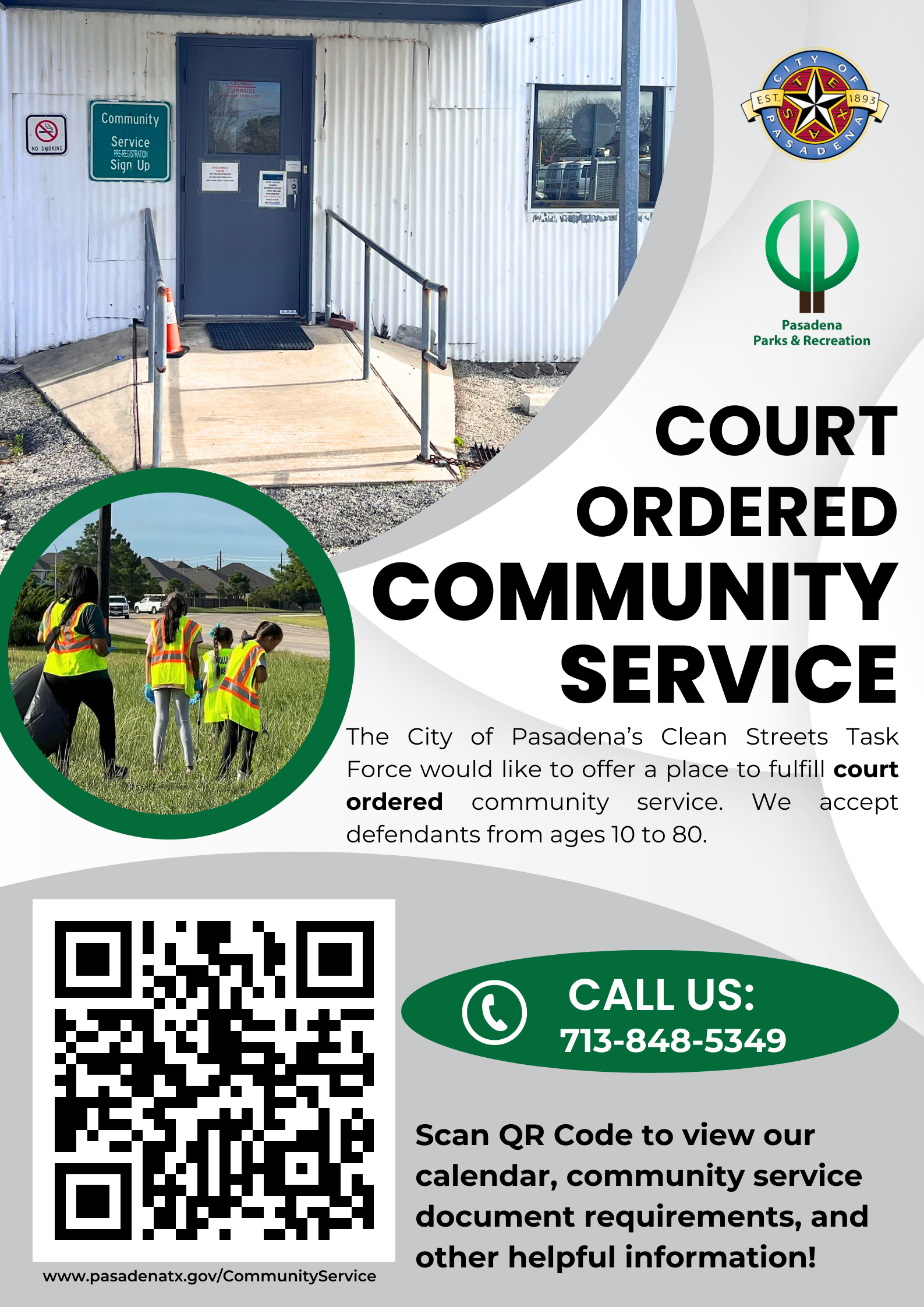 Clean Streets Community Service QR Code Flier